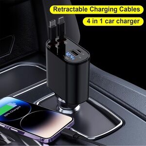 Retractable Car Charger Compatible with‎ Galaxy Pixel, 120w